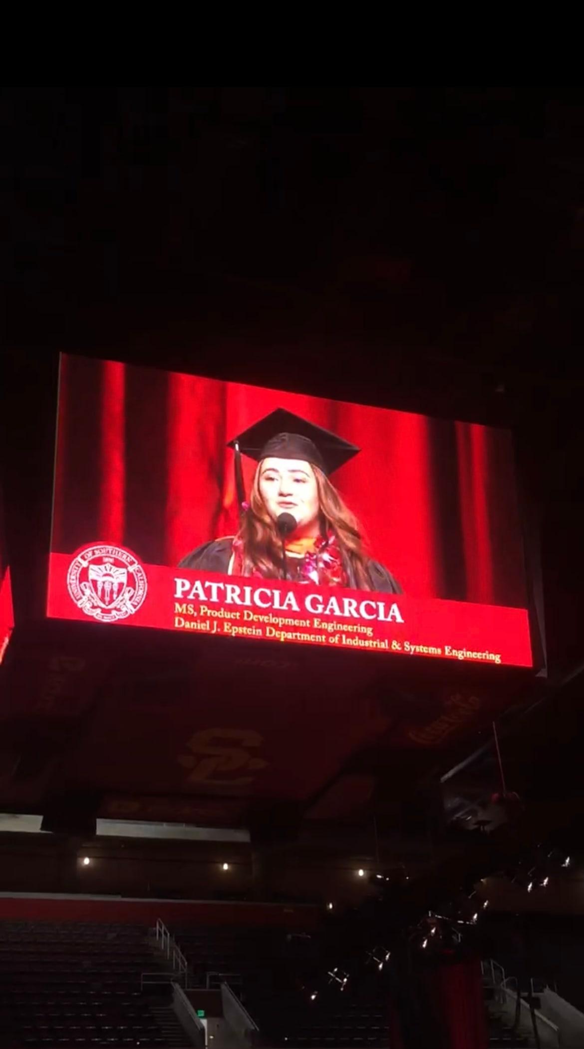 Patricia graduating from USC